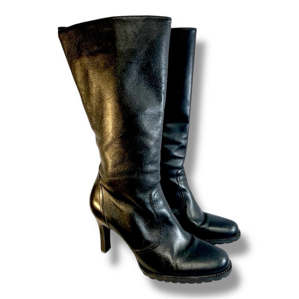 White Mountain Black Heeled Boots